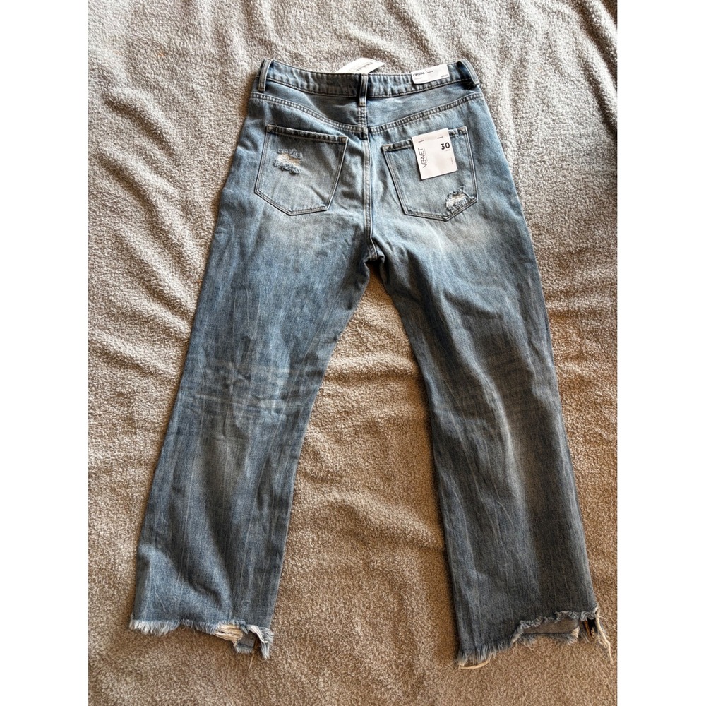 Vervet Crystal 90s Vintage High Rise Distressed Straight Leg Jeans Sz 30 Rip NWT - Picture 4 of 8
